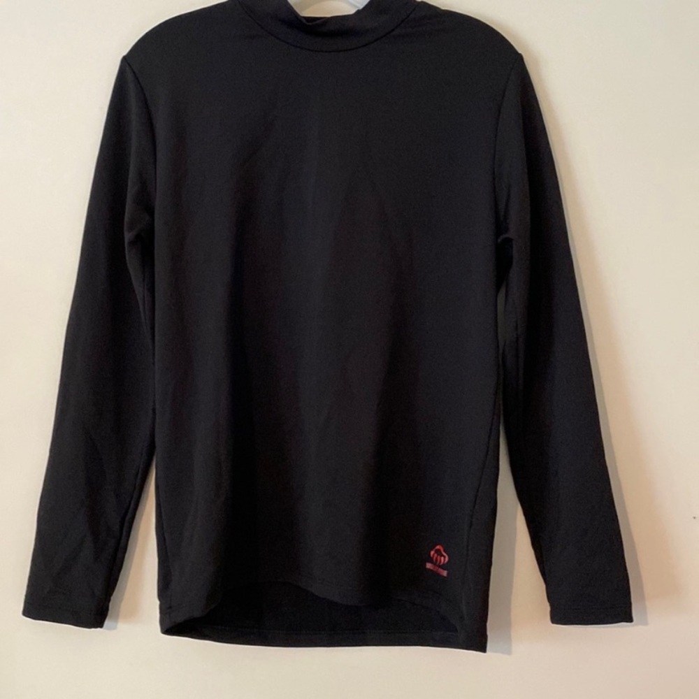 Mens Wolverine Black Long Sleeve heavyweight warm cold gear small moc neck
